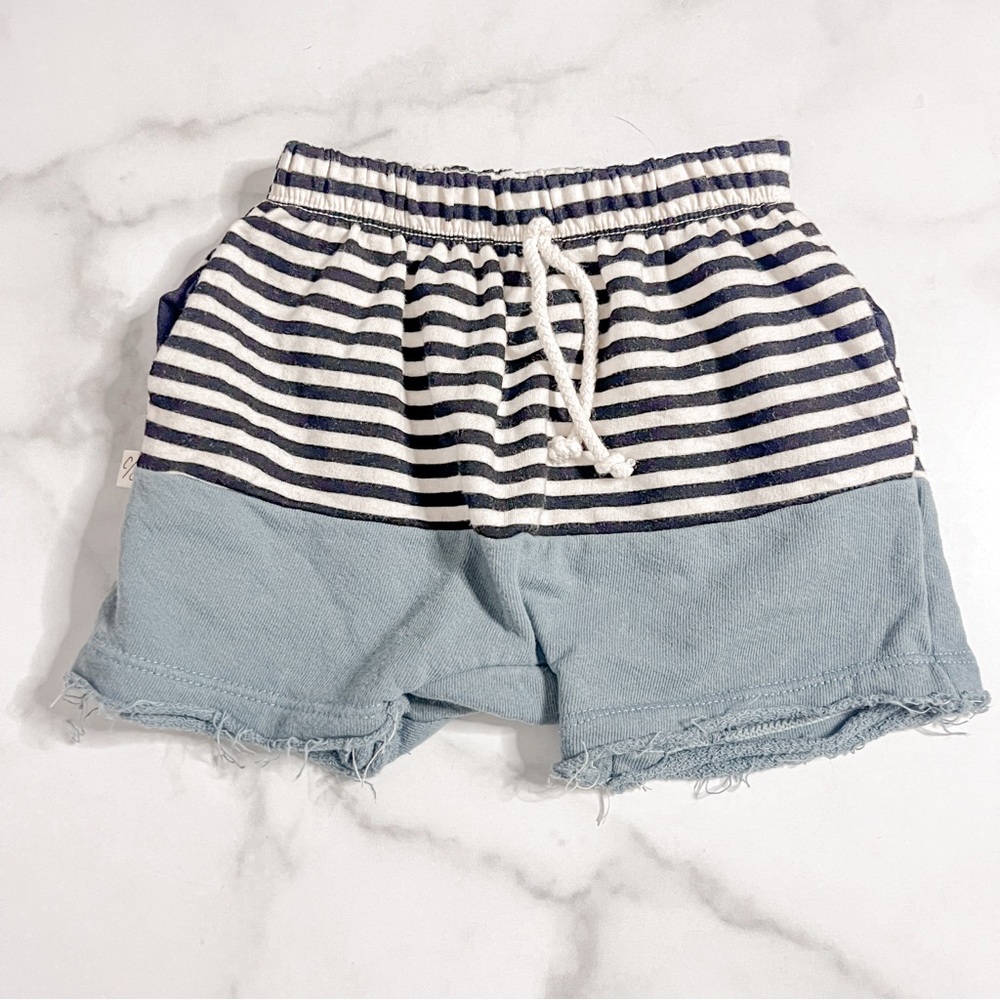 Childhoods clothing boy shorts in black stripes & blue 3T